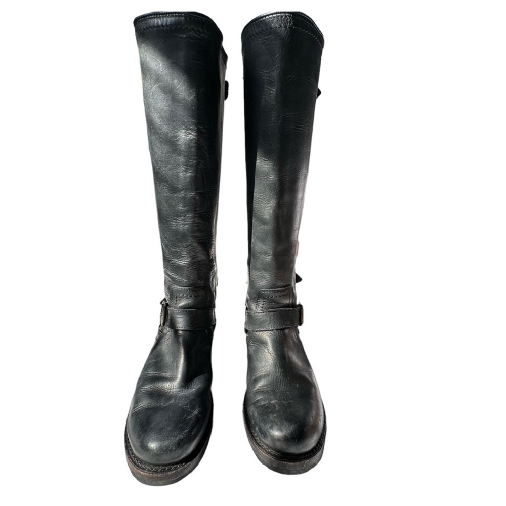 Frye Black Veronica Back Zip Boot Size 7.5